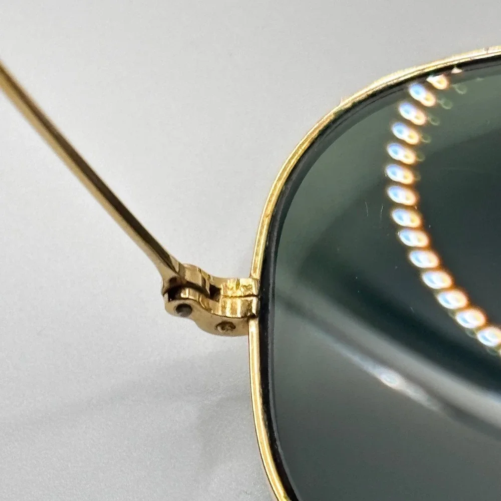Vintage 80s Ray-Ban Sunglasses 58-14 Gold G-15‎ Glass Metal B&L